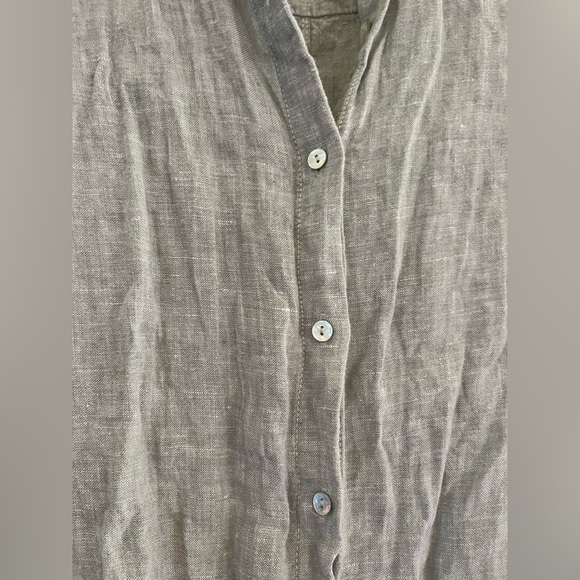 Tahari 100% Linen Preppy Tennis Minimalist Edwardian Button Front 90s Mini Dress - Picture 4 of 9